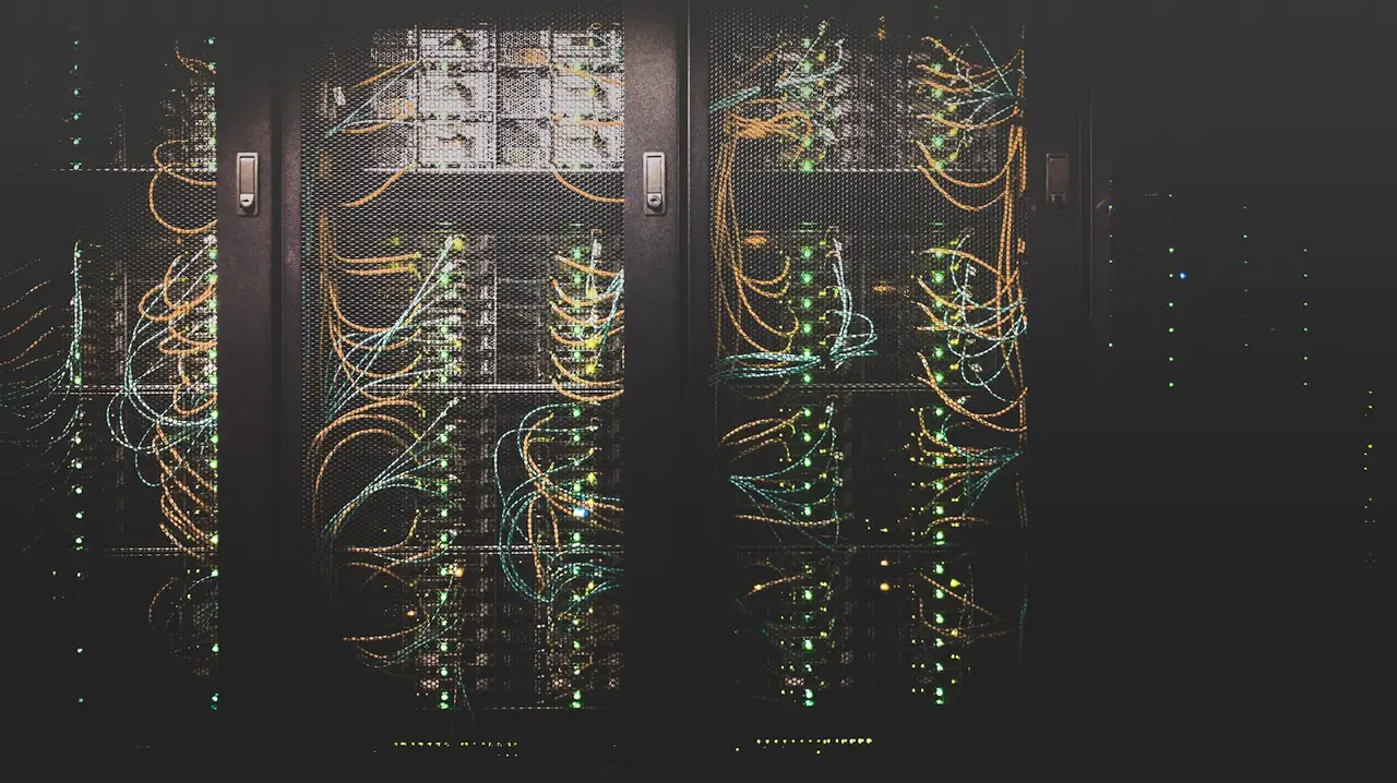 Malha de cabos de rede em infraestrutura de dados